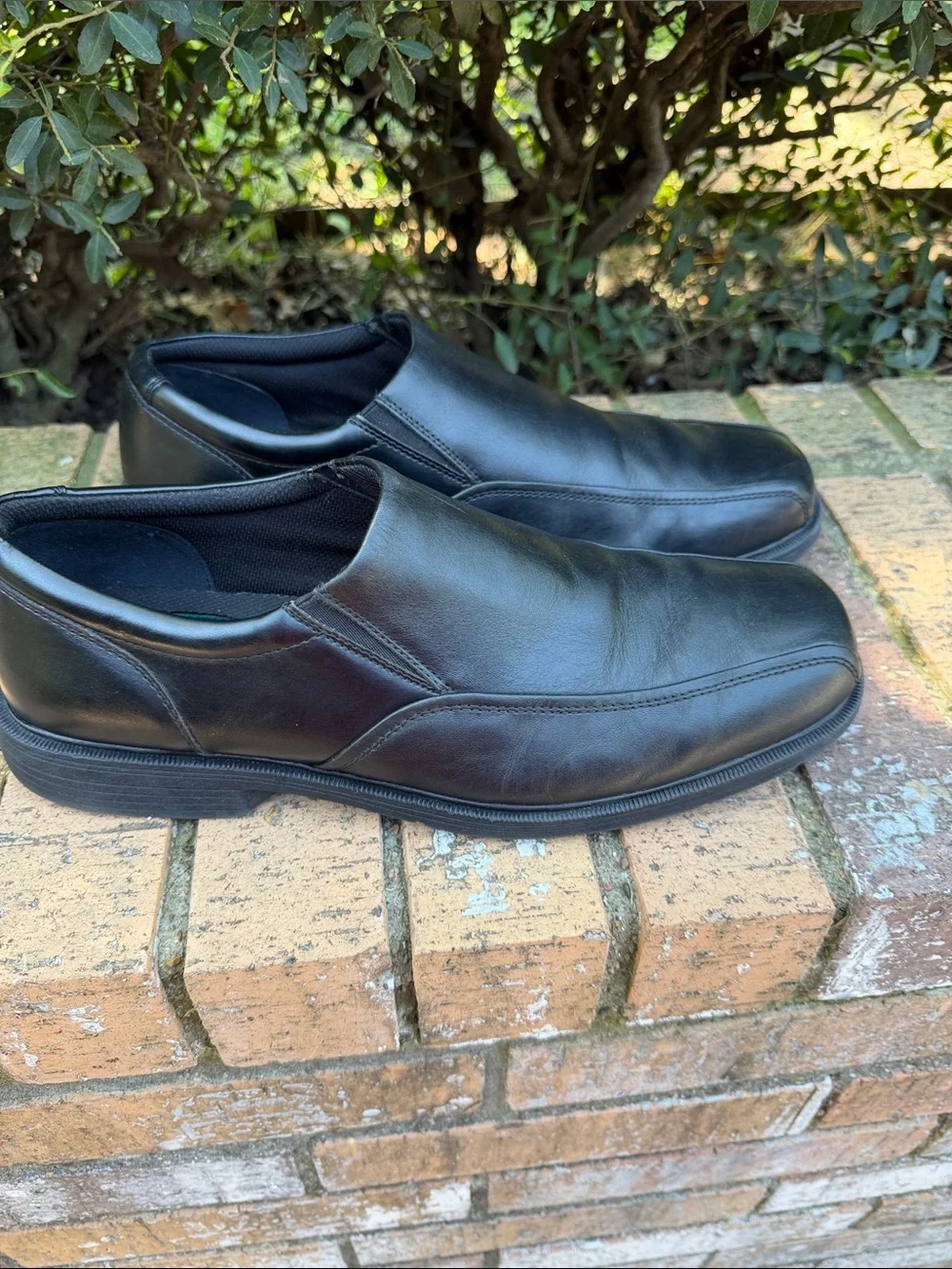 Men's Size 12M Black Slip-On Leather Dress Shoes Nunn Bush Comfort Gel